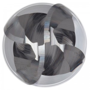 Fraise en bout en carbure de tungstène, très longue portée, finition non peinte (brillante), hélice à 30 degrés, 4 dents, longueur hors tout de 3 \