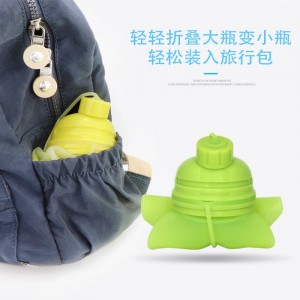 Portable créatif gel de silice tasse d'eau grade alimentaire pliant sports de plein air personnalité personnalité bouteille d'eau en cours d'exécution fitness tasse de sport portable