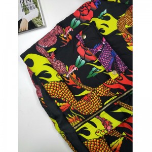 MANTEAU EN PUFFER IMPRIMÉ DRAGON POUR FEMME RLWPC0004