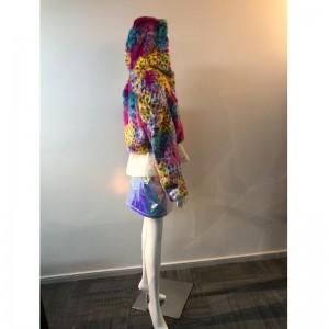 MANTEAU EN FOURRURE COURTE COLOREE POUR FEMMES RLWF0006