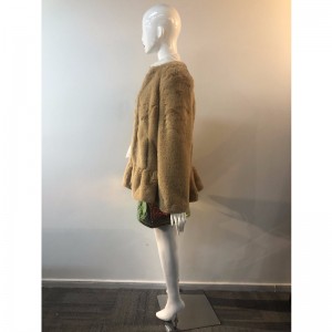 MANTEAU DE FOURRURE SANS COLLIER SANS RAYURES RARF0015