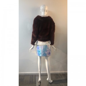 VESTE FOURRURE EN FOURRURE BRUN RLWF0027