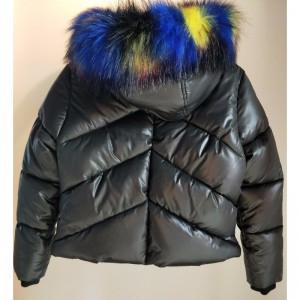 MANTEAU À CAPUCHE NOIR POUR ENFANTS RLCPC0001M