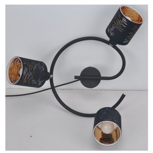 spot light-3LT avec abat-jour en tissu découpé au laser