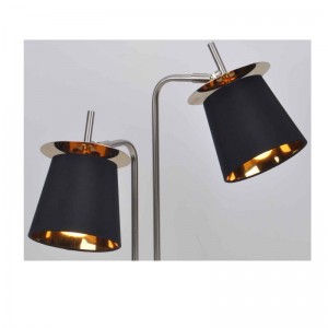 Lampe de table avec abat-jour en tissu et feuille de décoration