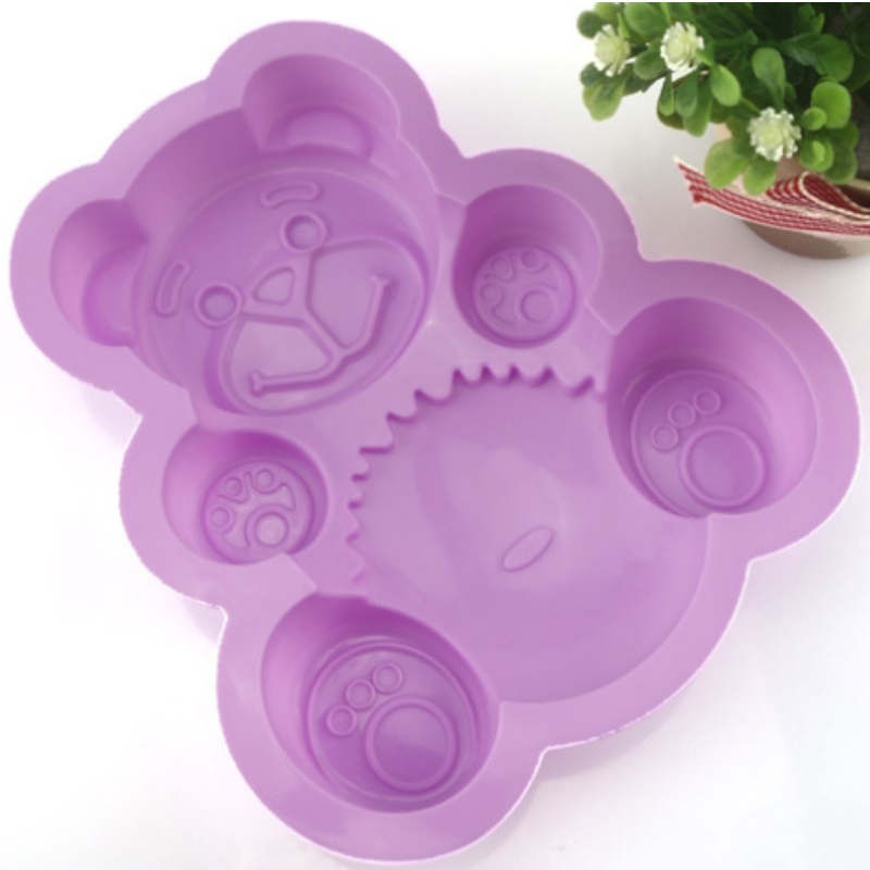 Silicone moule à gâteau petit ours unique surdimensionné moule à gâteau rose monotrou grande plaque de cuisson plaque de cuisson bricolage outil de cuisson