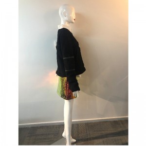 MANTEAU SANS COLLIER NOIR POUR FEMME RLWPC0080