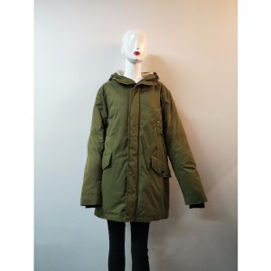 MANTEAU À CAPUCHE KHAKI POUR FEMME RLWPC0088