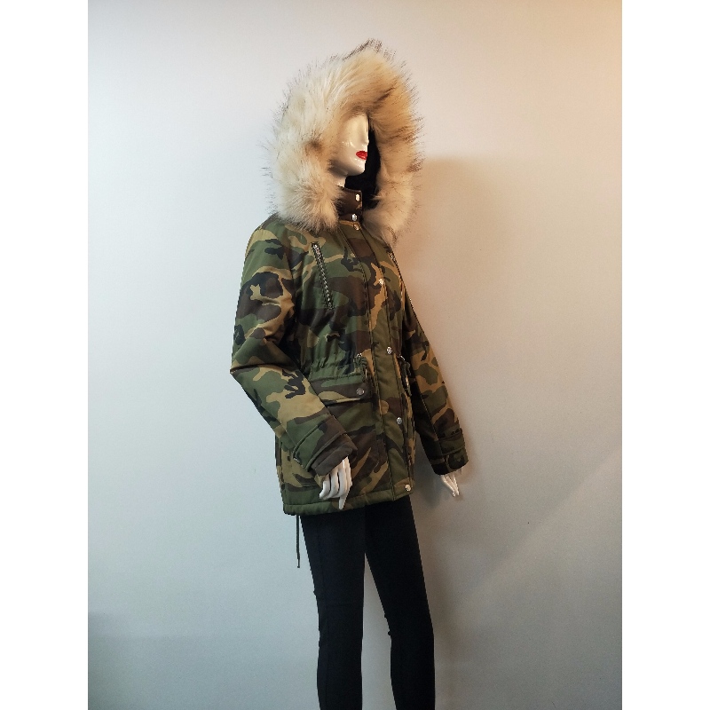 MANTEAU À CAPUCHE CAMO POUR DAMES RLWPC0090