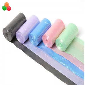Promotion personnalisé taille coloré pas cher oxo 100% biodégradable compostable amidon de maïs en plastique sac à ordures rouleau pour la famille / centre commercial