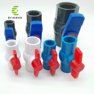 Robinet à tournant sphérique en PVC haute pression (extrémité plate, extrémité affleurante, extrémité filetée)