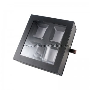 Boîte-cadeau faite sur commande de rectangle de couleur blanche avec la fenêtre en plastique