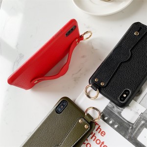 Etui de téléphone avec bandoulière en cuir classique
