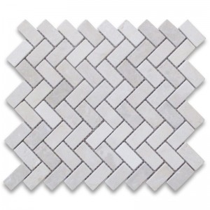 Carreaux de mosaïque en marbre crème marfil