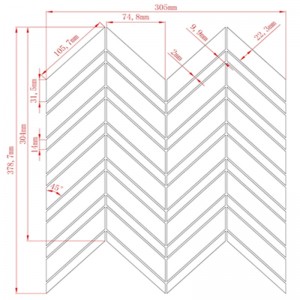 Mosaïque murale multi-sols en marbre chevron poli Carrara bianco