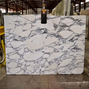 Dalle de marbre blanc Bianco arabescato