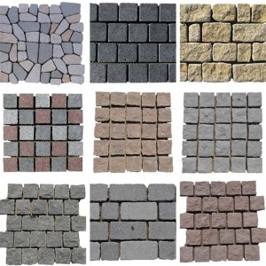 Motif pavé d'éventail en granit