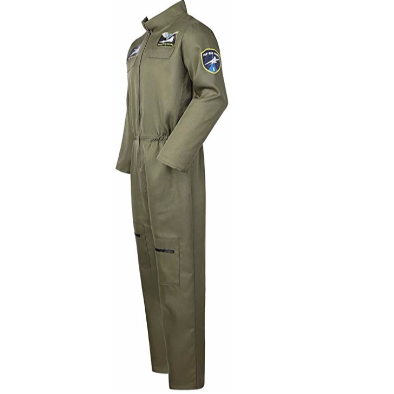 Combinaison de pilote de combat pour pilote de la Force aérienne pour hommes avec costumes et poches brodées