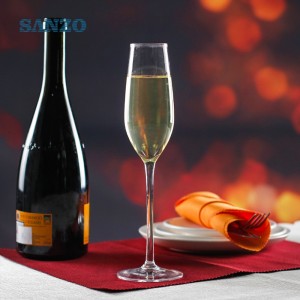 SANZO Bleu Tige Flûte De Champagne Personnalisé À La Main À La Main Champagne Goblet Verres Promotionnelle Vente Chaude Pas Cher Flûtes À Champagne