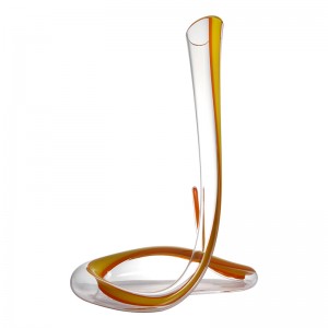 Carafe à vin rouge en verre de style serpent magique \/ Flagon 1200ml \/ 40oz Cruves lisses