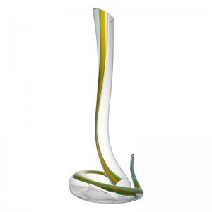 Sanzo Fabricant de verrerie fait main en gros Unique en verre verre de vin rouge Carafe \/ Flagon 1200ml \/ 40oz 900031