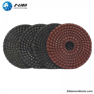 ZL-123CM Tampons en résine de polissage pour béton de 4 pouces avec métal de remplissage