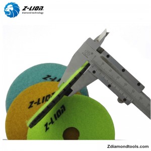 ZL-123CM Tampons en résine de polissage pour béton de 4 pouces avec métal de remplissage