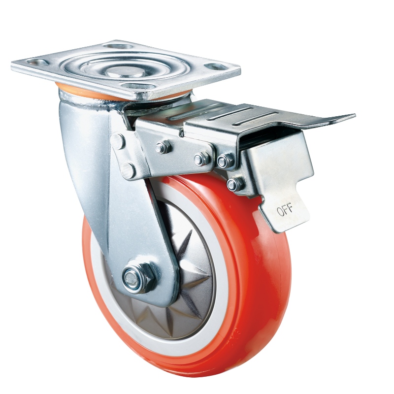 Heavy Duty - Boîtier chromé avec roue TPE orange