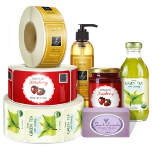 Étiquette autocollante faite sur commande d'autocollant de produit d'impression, autocollant adhésif d'étiquette de papier d'imprimante d'impression