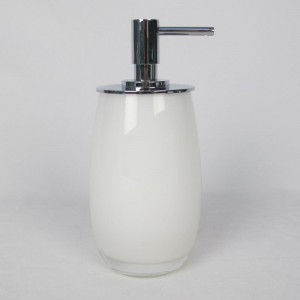 Set d'accessoires de salle de bain en verre blanc