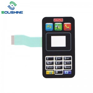 Clavier à membrane à 6 boutons gaufrés de haute qualité avec connecteur