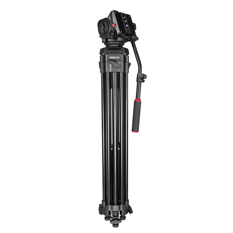 KINGJOY trépied vidéo professionnel robuste 3 sections VT-2100L avec tête d'amortissement de fluide VT-3530 pour caméscope