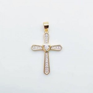 Colliers de crémation pendentif croix en zircon cubique avec mémoire en argent sterling 925