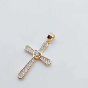 Colliers de crémation pendentif croix en zircon cubique avec mémoire en argent sterling 925