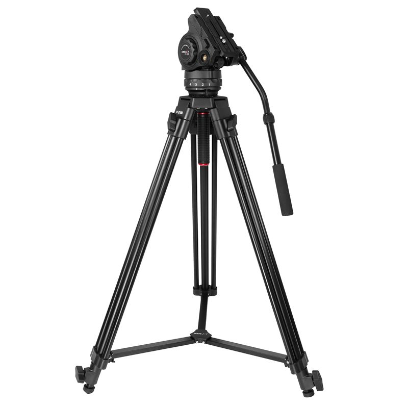 KINGJOY trépied vidéo professionnel robuste 3 sections VT-2100L avec tête d'amortissement de fluide VT-3550 pour caméscope