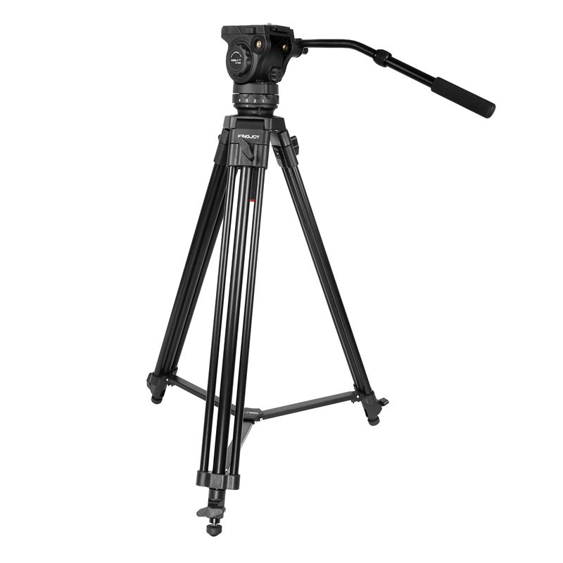 KINGJOY trépied vidéo professionnel robuste 3 sections VT-2100L avec tête d'amortissement de fluide VT-3550 pour caméscope