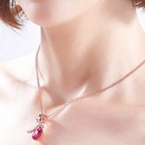 ROSE GOLD ROSE PENDENTIF GEMSTONE CUBIC ZIRCONIA COLLIER COLLIER FEMME 925 ARGENT STERLING 2020