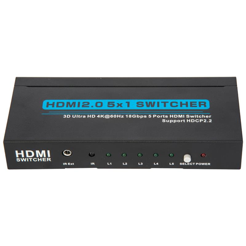 Prise en charge du commutateur V2.0 HDMI 5x1 3D Ultra HD 4Kx2K @ 60Hz HDCP2.2