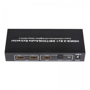 Prise en charge du commutateur HDMI 2x1 V2.0 et de l’extracteur audio ARC Ultra HD 4Kx2K @ 60Hz HDCP2.2 18Gbps