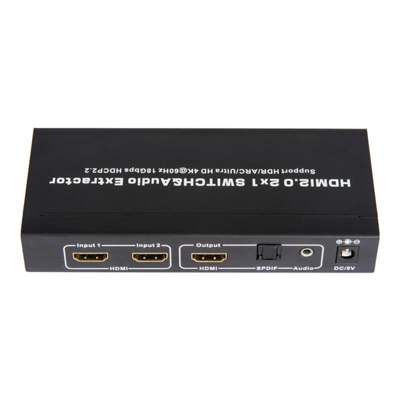 Prise en charge du commutateur HDMI 2x1 V2.0 et de l’extracteur audio ARC Ultra HD 4Kx2K @ 60Hz HDCP2.2 18Gbps