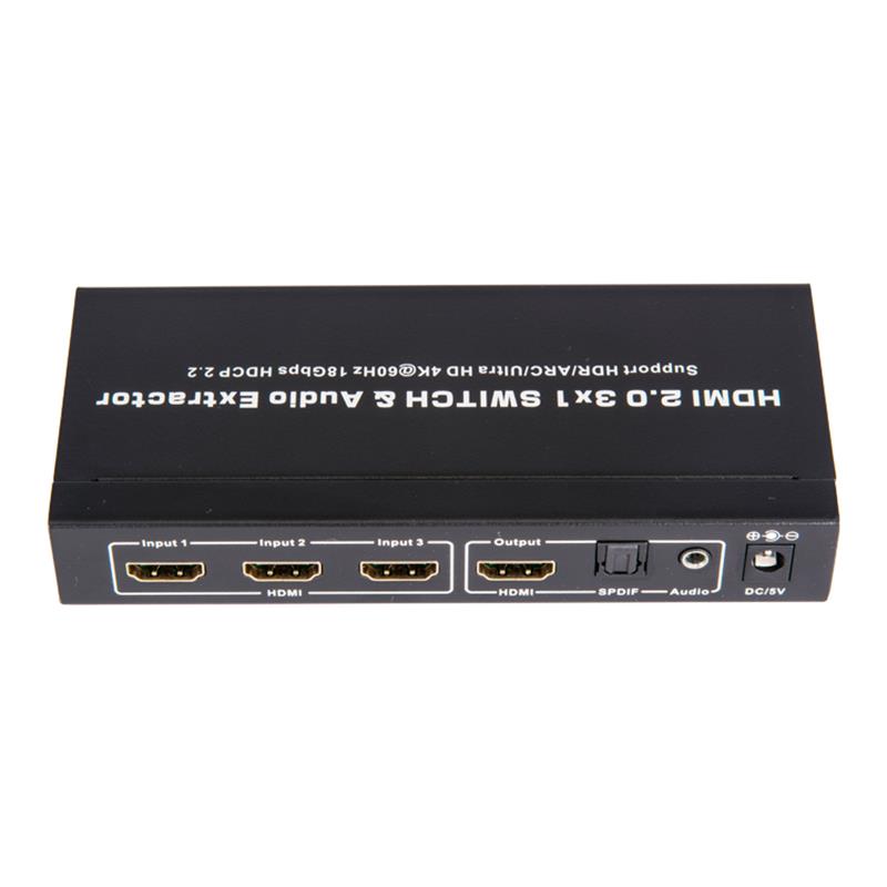 Prise en charge du sélecteur HDMI 3x1 et de l’extracteur audio V2.0 ARC Ultra HD 4Kx2K @ 60Hz HDCP2.2 18Gbps