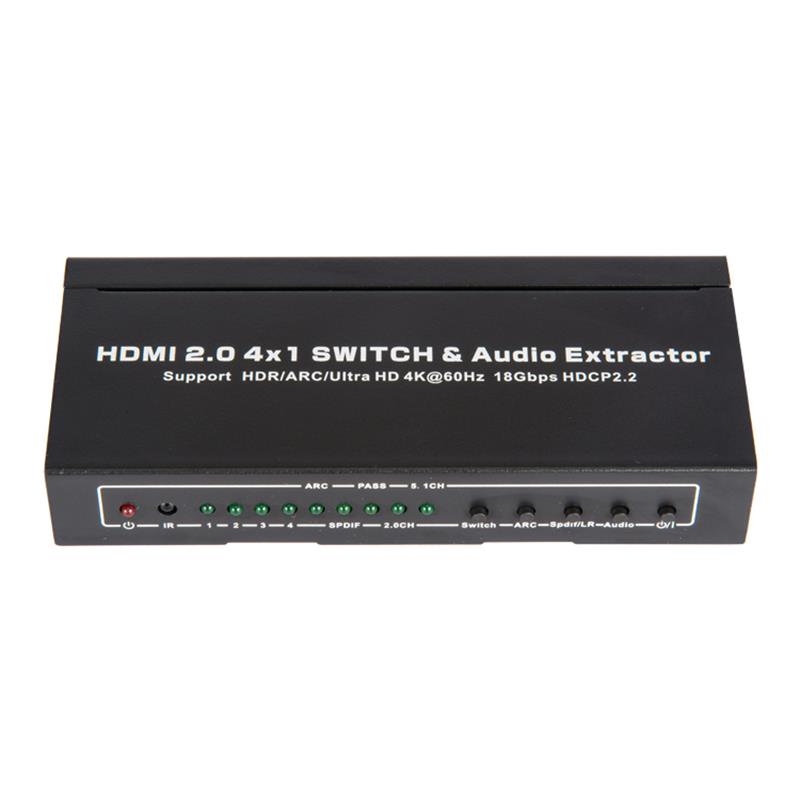 Prise en charge du sélecteur HDMI 4x1 et de l’extracteur audio V2.0 ARC Ultra HD 4Kx2K @ 60Hz HDCP2.2 18Gbps