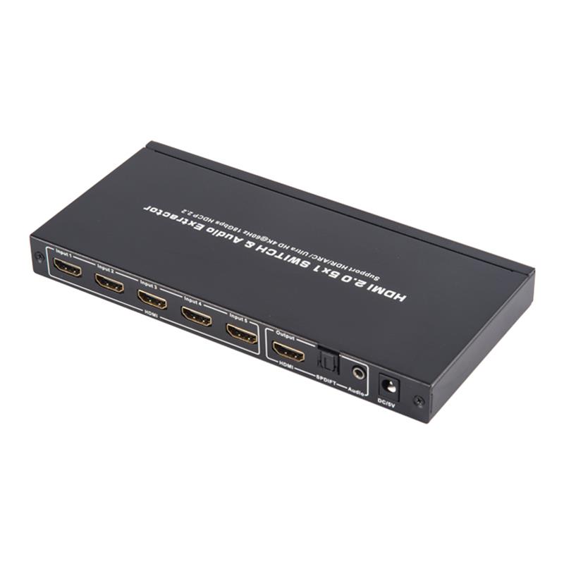 Prise en charge du sélecteur HDMI 5x1 et de l’extracteur audio V2.0 ARC Ultra HD 4Kx2K @ 60Hz HDCP2.2 18Gbps