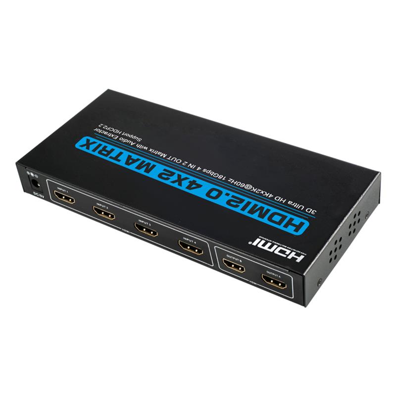 Prise en charge V2.0 HDMI 4x2 Matrix Ultra HD 4Kx2K @ 60Hz HDCP2.2 18Gbps avec extracteur audio