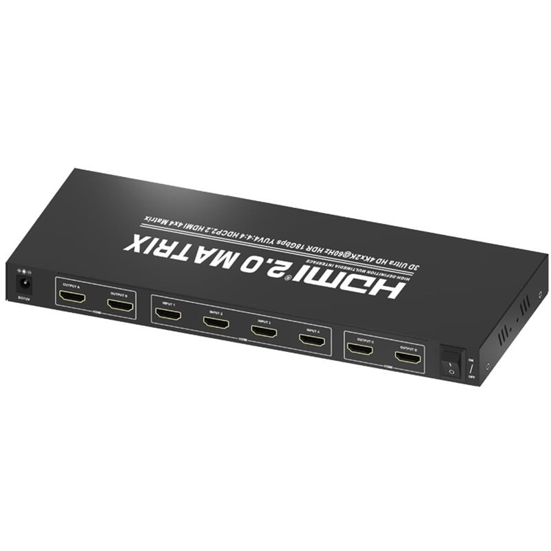 Prise en charge de la matrice 4x4 HDMI 4x4 Ultra HD 4Kx2K @ 60Hz HDCP2.2 18 Gbps