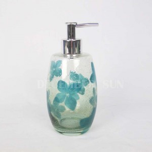 Ensemble d'accessoires de salle de bain en verre transparent avec décalcomanie