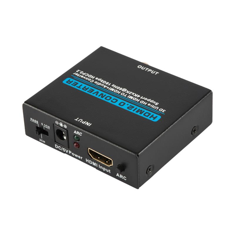 Extracteur audio V2.0 HDMI Convertisseur HDMI vers HDMI + Audio Prise en charge 3D Ultra HD 4Kx2K @ 60Hz HDCP 2.2 18 Gbps