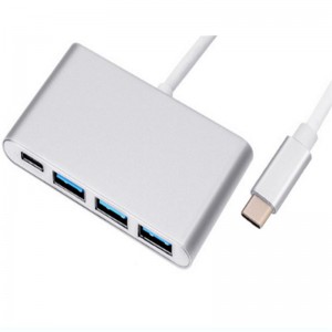 Adaptateur de concentrateur USB type C vers USB 3.0x3 + type C 4 en 1
