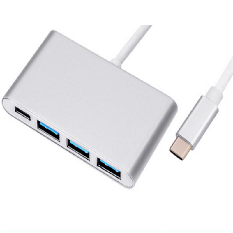 Adaptateur de concentrateur USB type C vers USB 3.0x3 + type C 4 en 1