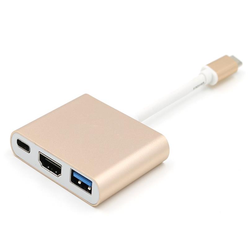 Adaptateur de concentrateur USB Type C TO HDMI + USB 3.0 + Type C